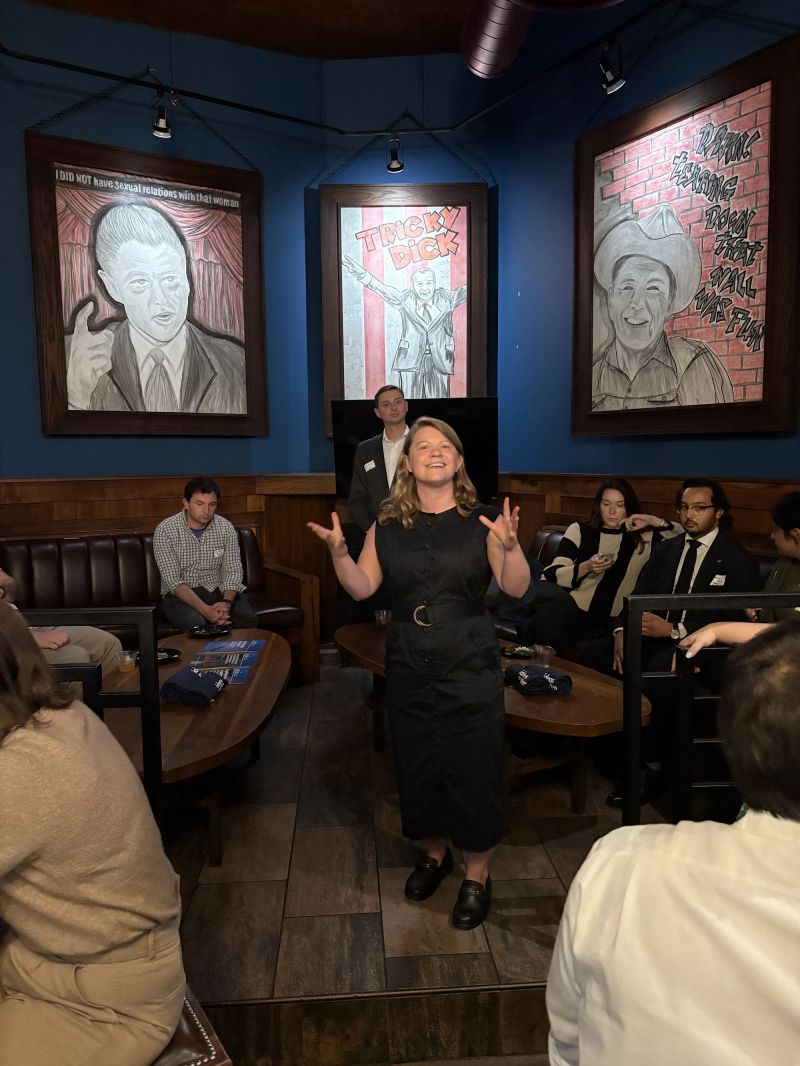 PPI’s Mary Guenther at PPI’s inaugural space and defense happy hour. 